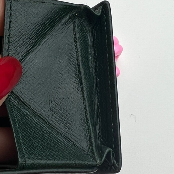 Auth. Louis Vuitton Taiga Porte Mannaie Boite Leather Coin Purse Wallet Mini Vtg - Picture 7 of 13